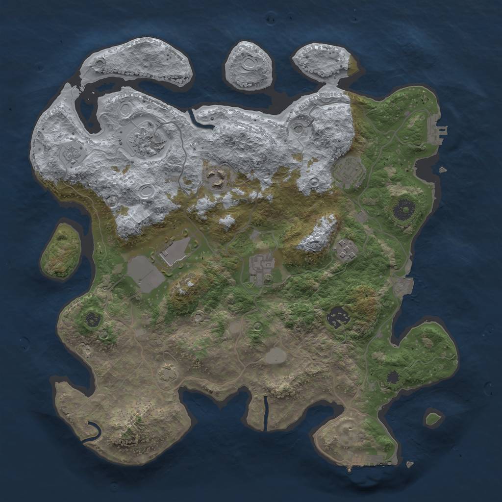 Rust Map: Procedural Map, Size: 3500, Seed: 868240237, 15 Monuments