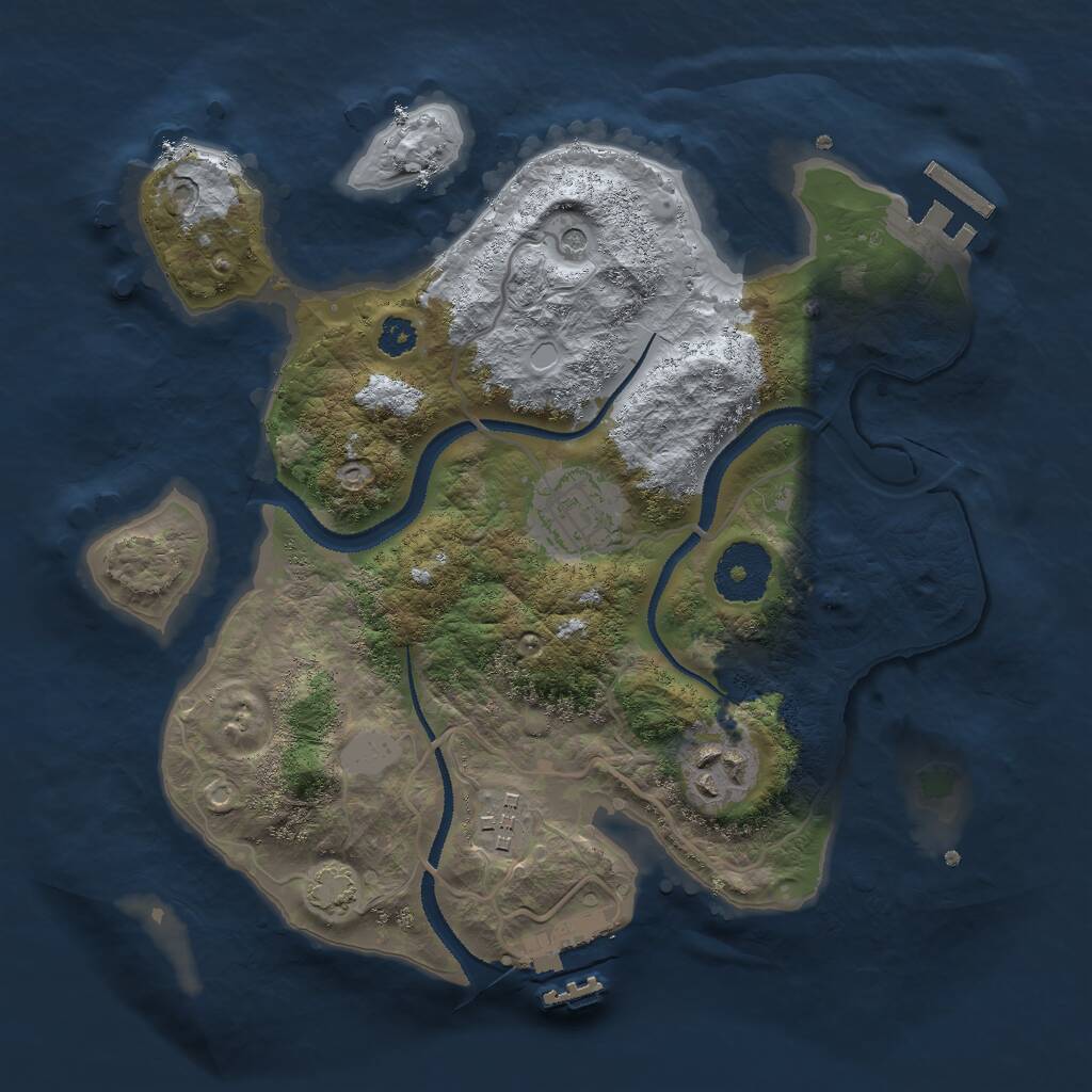 Rust Map: Procedural Map, Size: 2800, Seed: 485, 8 Monuments