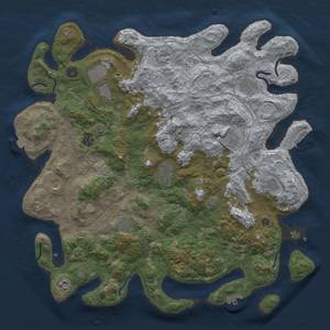 Thumbnail Rust Map: Procedural Map, Size: 4500, Seed: 1184995857, 19 Monuments