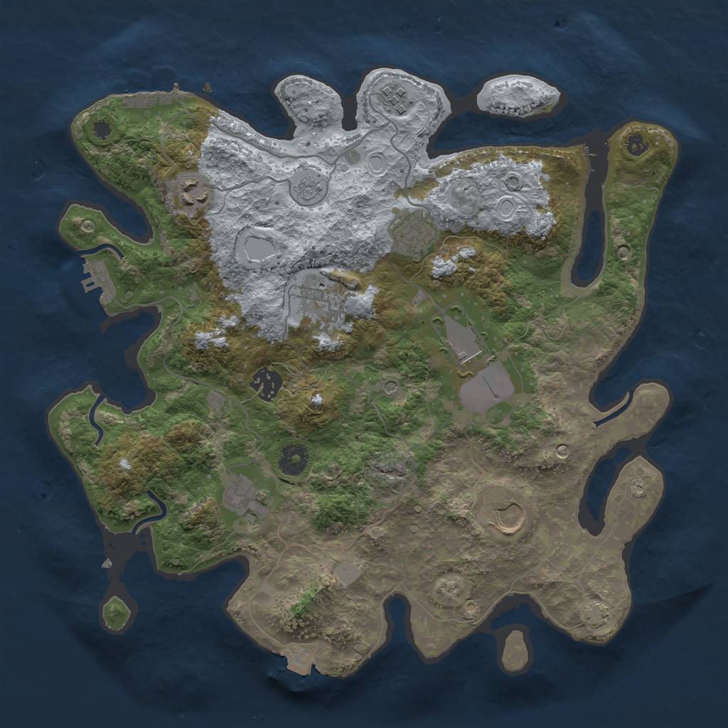 Rust Map: Procedural Map, Size: 3500, Seed: 6162024, 16 Monuments