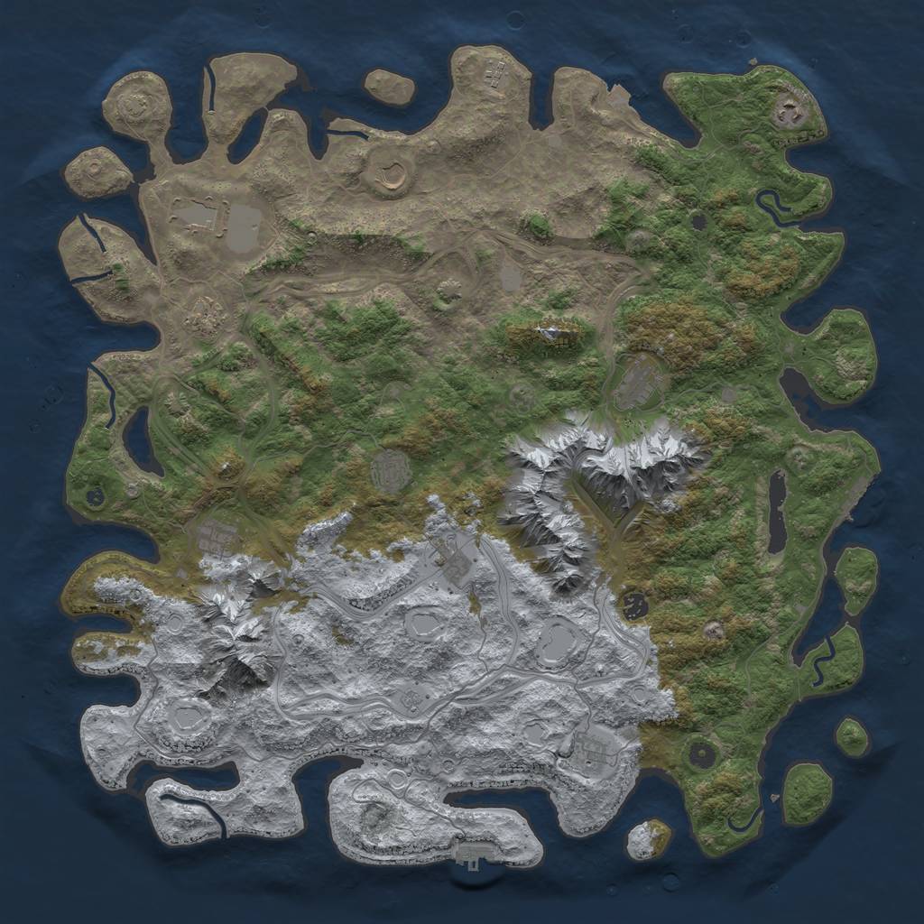 Rust Map: Procedural Map, Size: 5243, Seed: 584770848, 19 Monuments