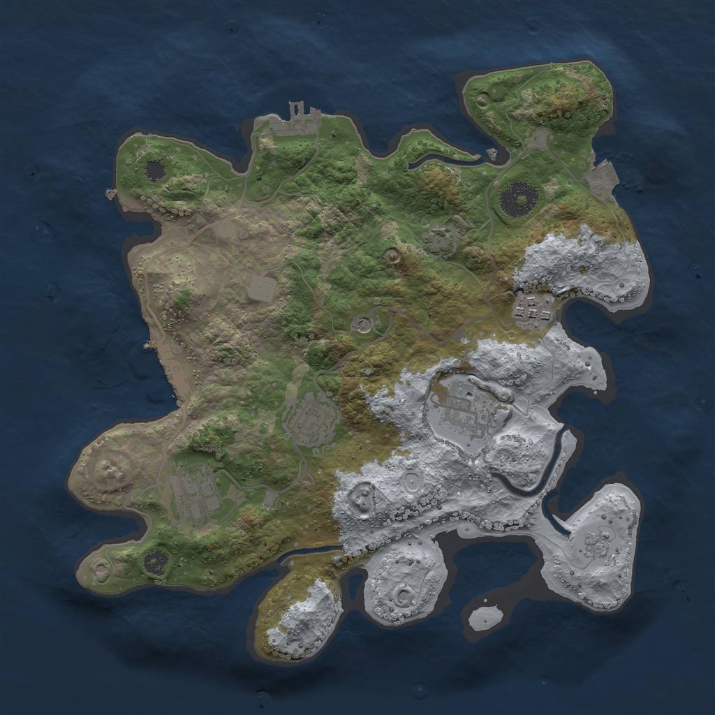 Rust Map: Procedural Map, Size: 3000, Seed: 89139615, 12 Monuments