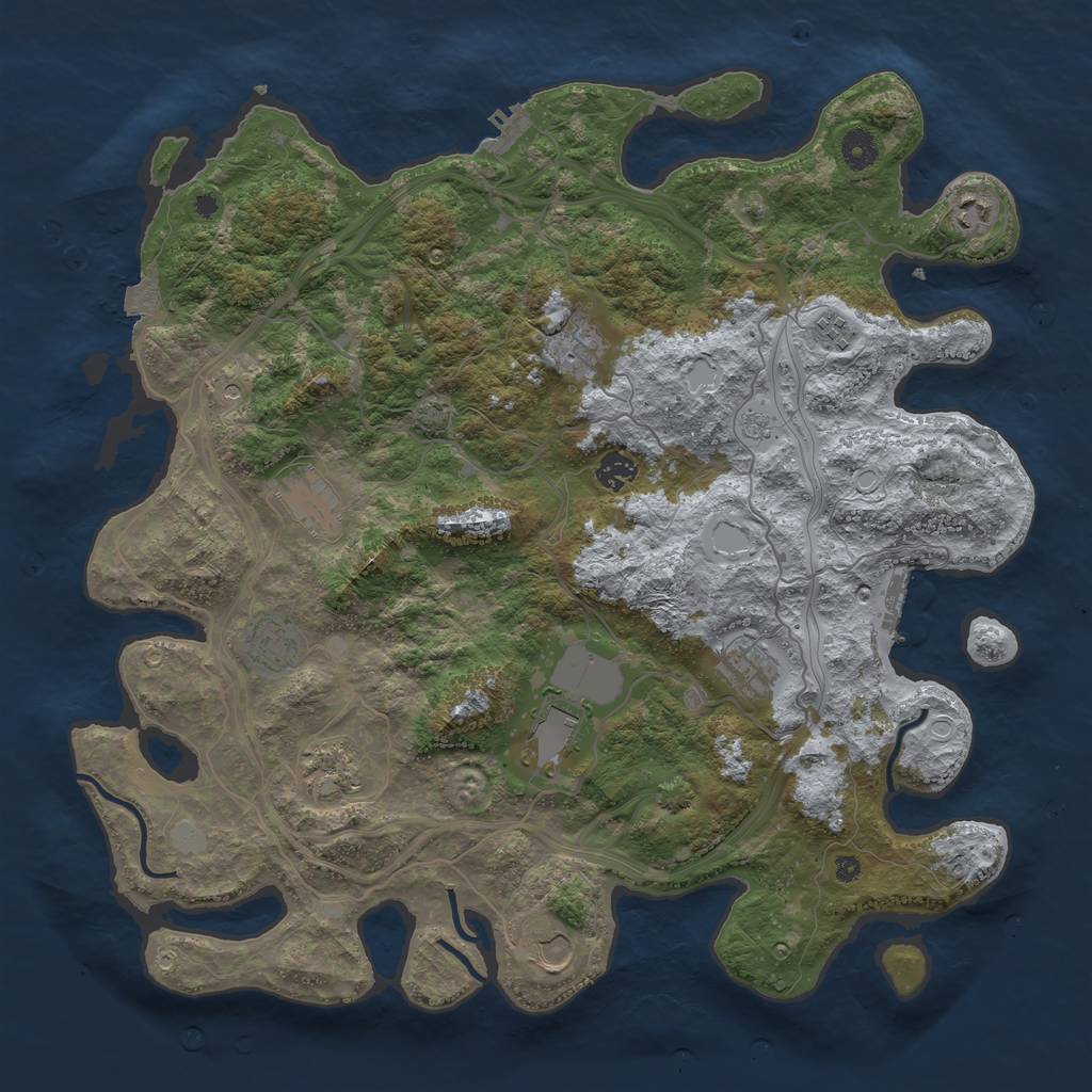 Rust Map: Procedural Map, Size: 4250, Seed: 1311, 18 Monuments