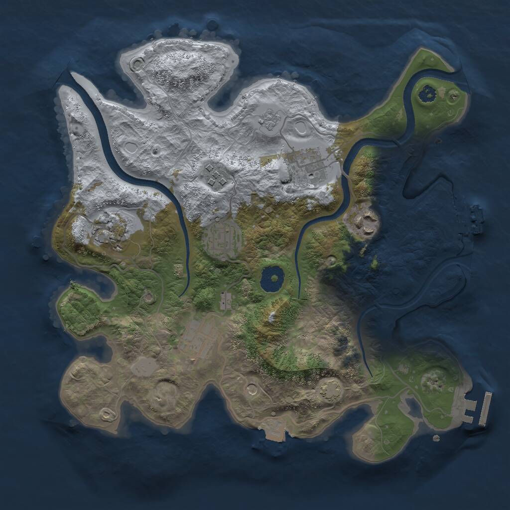 Rust Map: Procedural Map, Size: 3000, Seed: 503337520, 12 Monuments