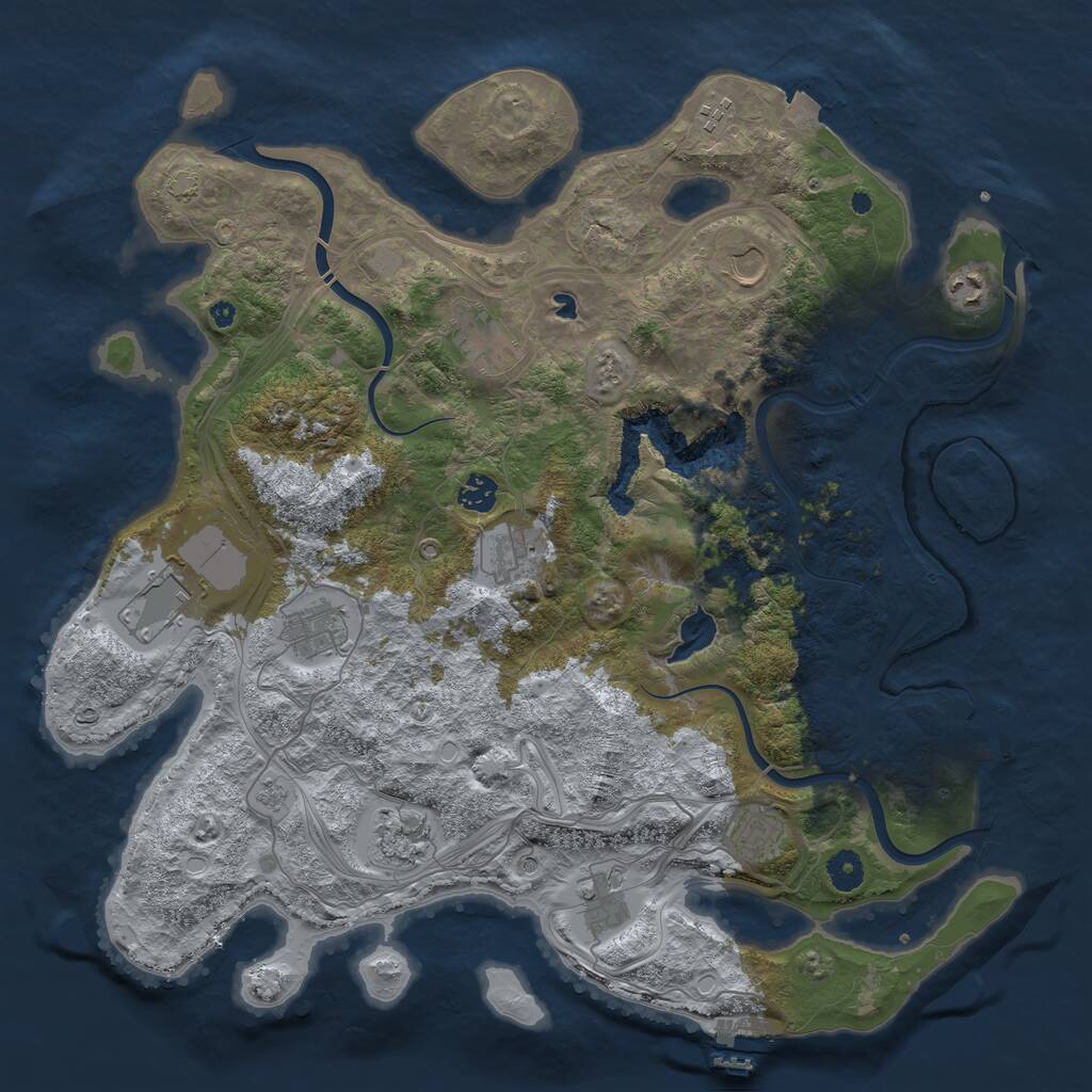 Rust Map: Procedural Map, Size: 4250, Seed: 60233279, 17 Monuments