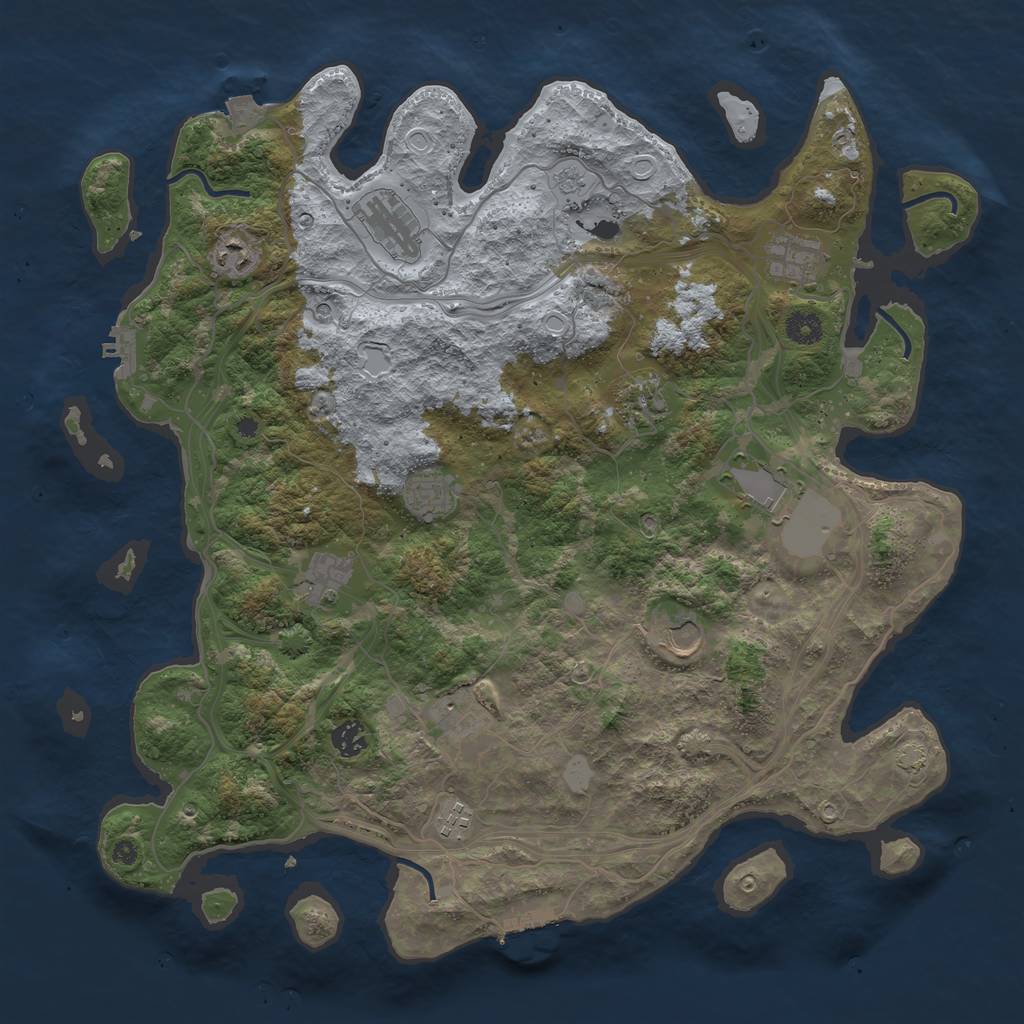 Rust Map: Procedural Map, Size: 4250, Seed: 1301455001, 19 Monuments