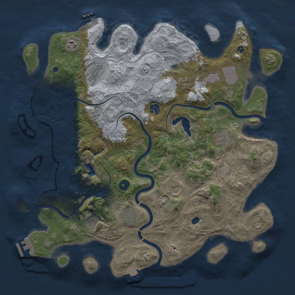 Rust Map: Procedural Map, Size: 4250, Seed: 1301455001, 16 Monuments