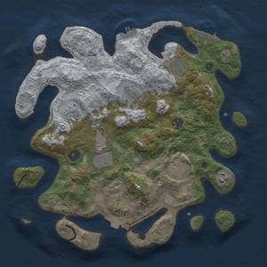 Thumbnail Rust Map: Procedural Map, Size: 3500, Seed: 1698411598, 15 Monuments