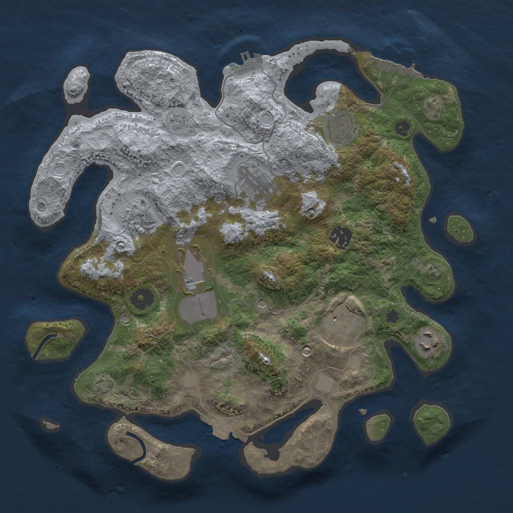 Rust Map: Procedural Map, Size: 3500, Seed: 1698411598, 15 Monuments