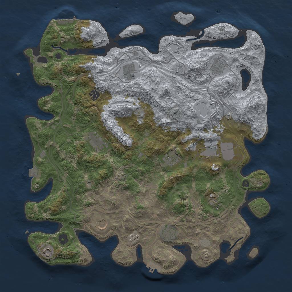 Rust Map: Procedural Map, Size: 4250, Seed: 1622384665, 19 Monuments