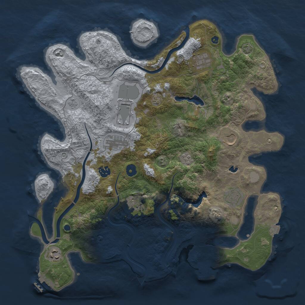 Rust Map: Procedural Map, Size: 4000, Seed: 128696566, 15 Monuments
