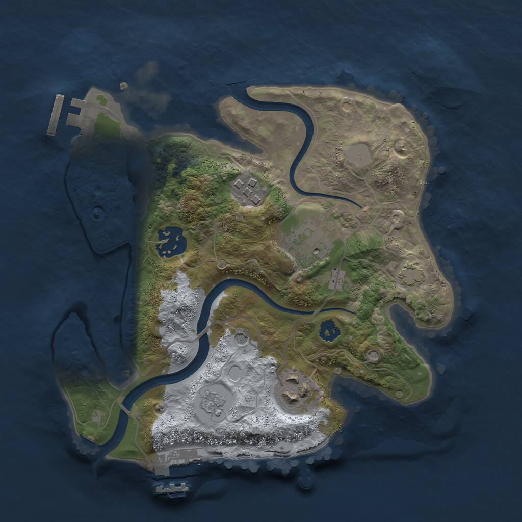 Rust Map: Procedural Map, Size: 2500, Seed: 9163178, 10 Monuments