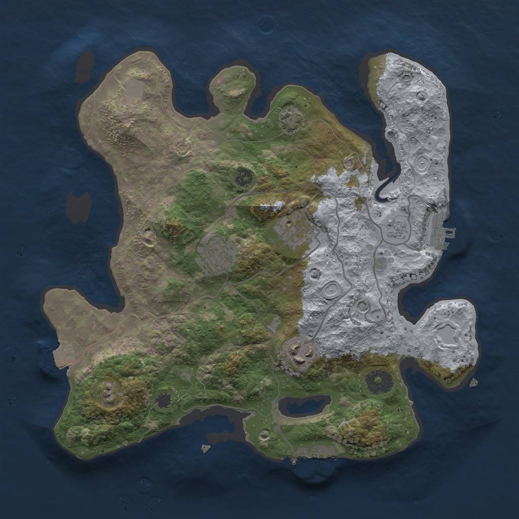 Rust Map: Procedural Map, Size: 3000, Seed: 17949, 11 Monuments