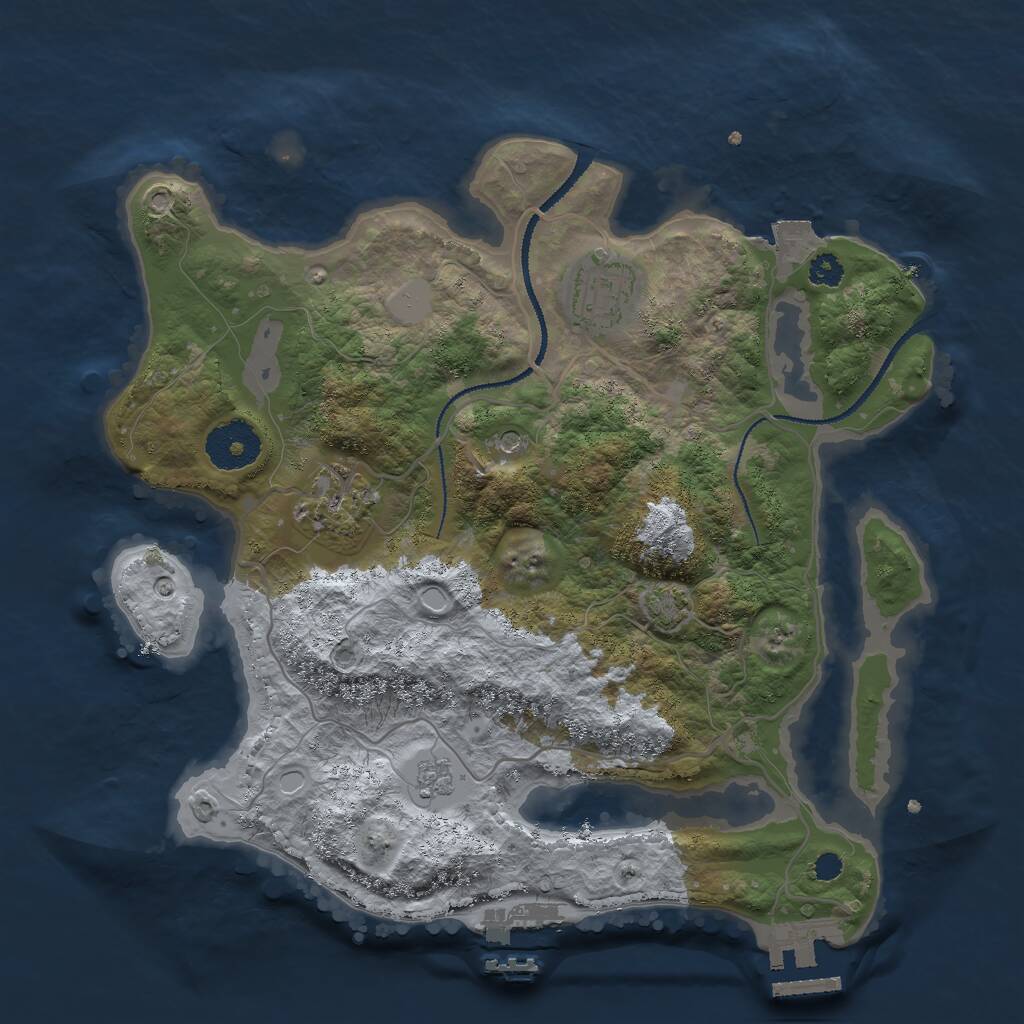 Rust Map: Procedural Map, Size: 3000, Seed: 1660, 8 Monuments