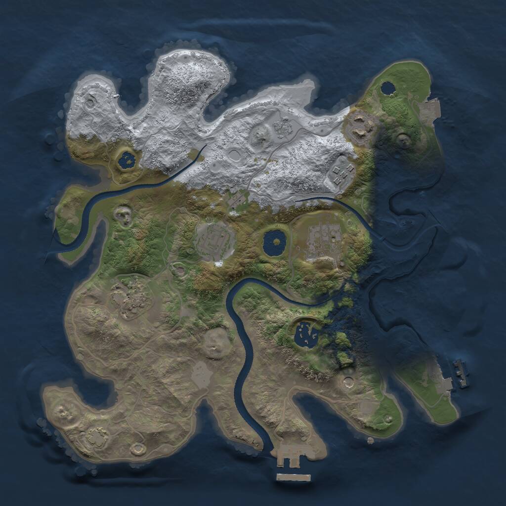 Rust Map: Procedural Map, Size: 3000, Seed: 72173, 12 Monuments