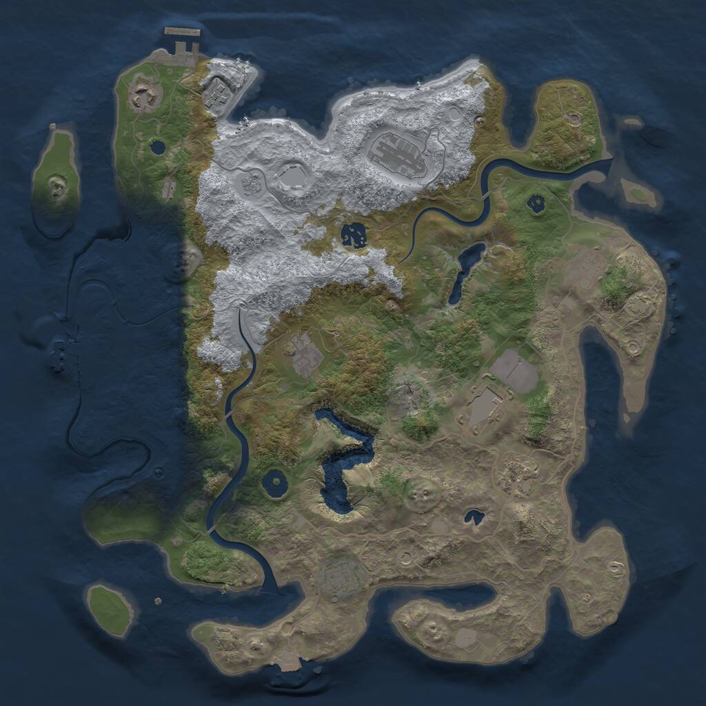 Rust Map: Procedural Map, Size: 4000, Seed: 1146284782, 15 Monuments