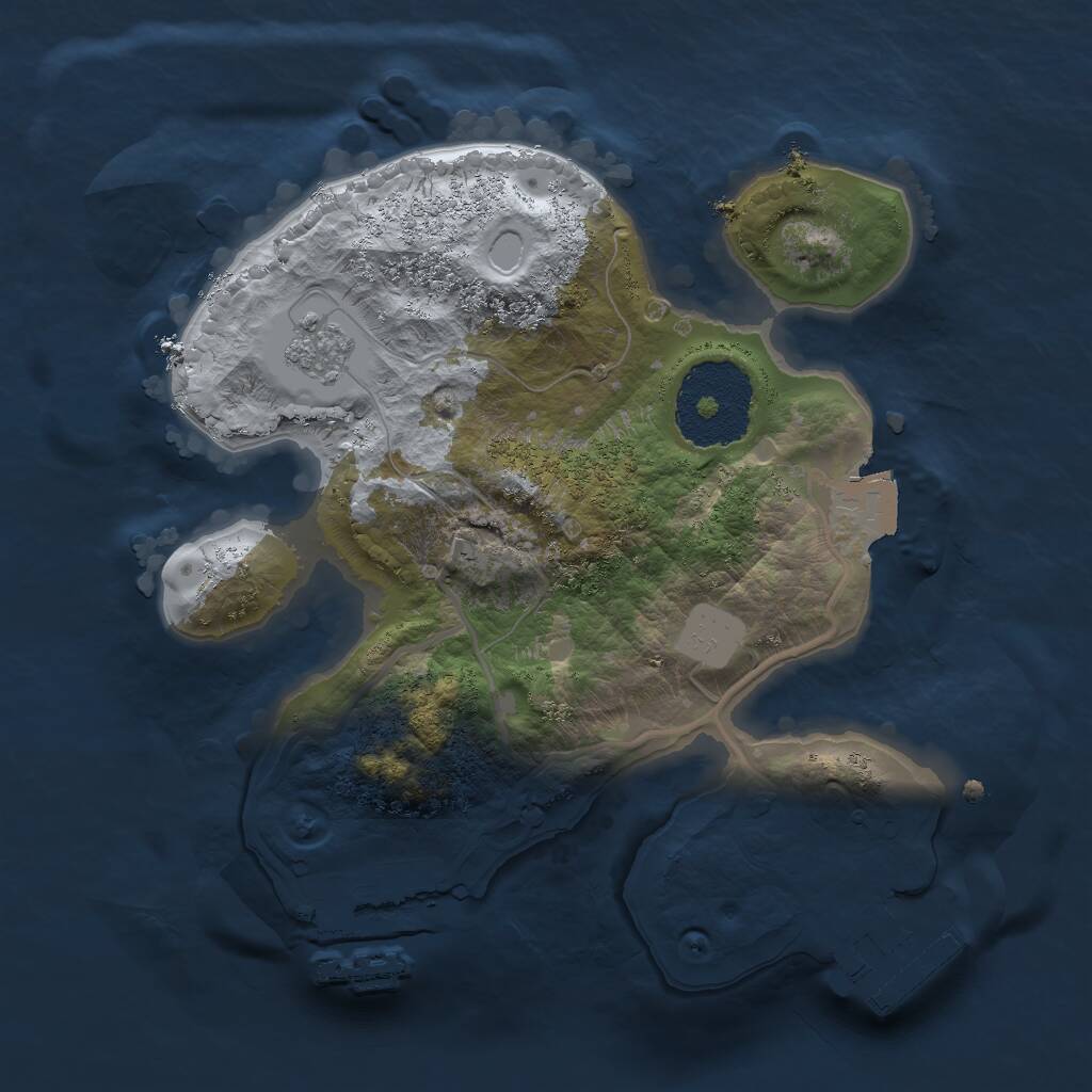 Rust Map: Procedural Map, Size: 2000, Seed: 1998715366, 4 Monuments