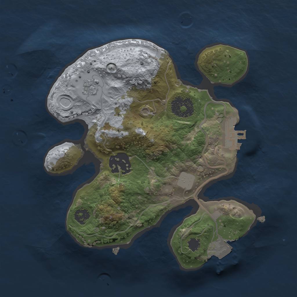 Rust Map: Procedural Map, Size: 2000, Seed: 1998715366, 6 Monuments