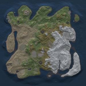 Thumbnail Rust Map: Procedural Map, Size: 3500, Seed: 461170, 17 Monuments