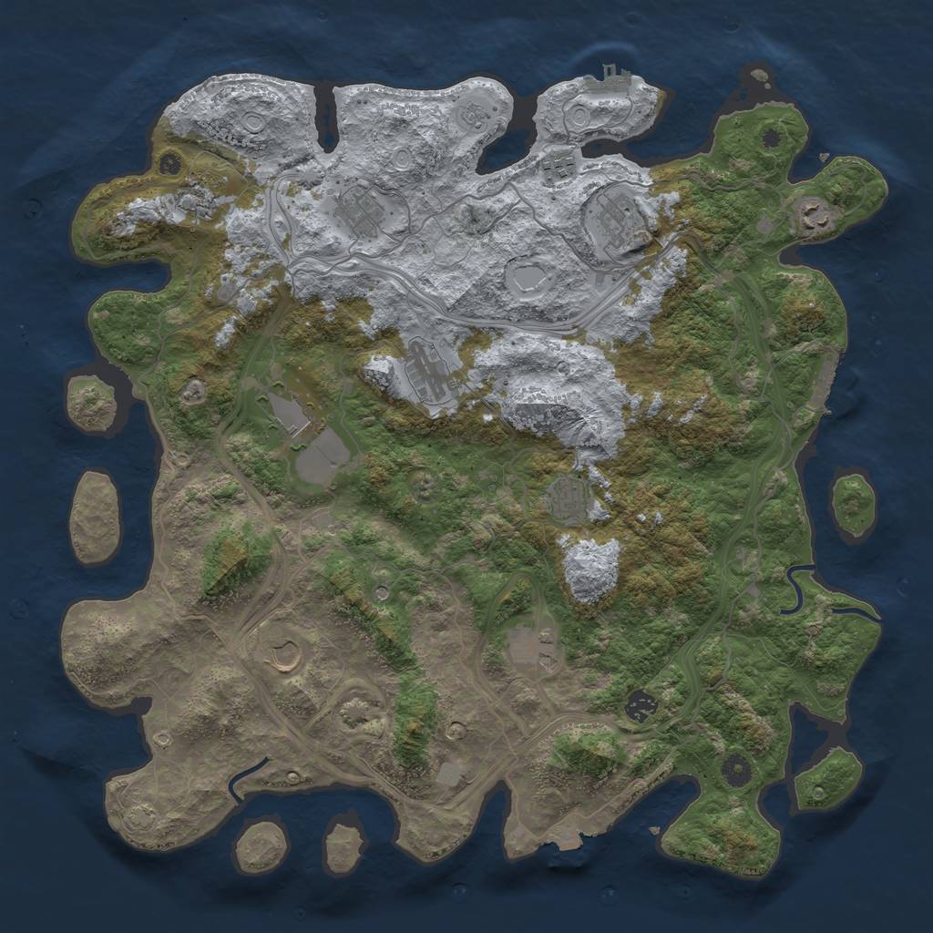 Rust Map: Procedural Map, Size: 4500, Seed: 682581866, 19 Monuments