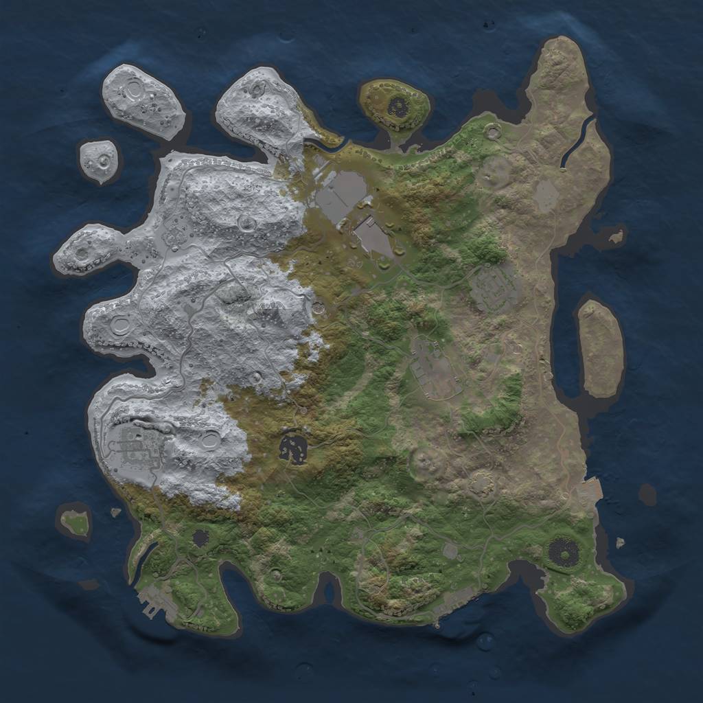 Rust Map: Procedural Map, Size: 3500, Seed: 194758736, 13 Monuments