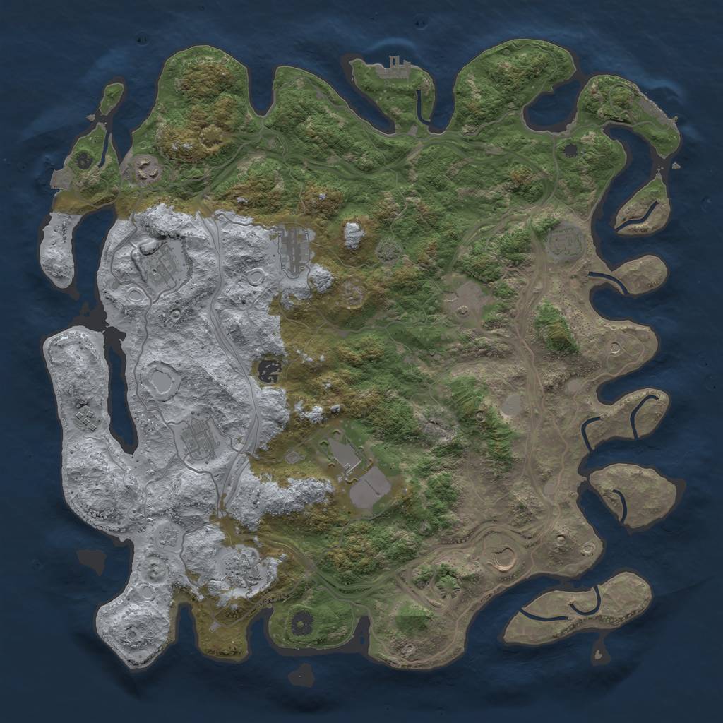 Rust Map: Procedural Map, Size: 4500, Seed: 1678473366, 19 Monuments