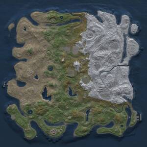 Thumbnail Rust Map: Procedural Map, Size: 4500, Seed: 570838957, 17 Monuments