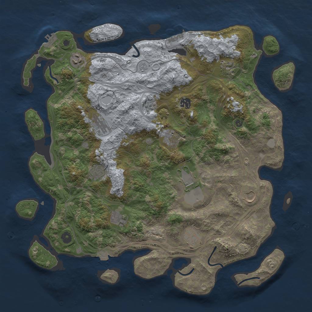 Rust Map: Procedural Map, Size: 4250, Seed: 1906438477, 19 Monuments