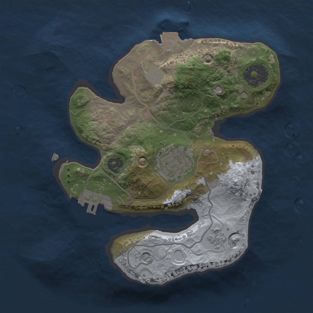 Rust Map: Procedural Map, Size: 2000, Seed: 721184030, 7 Monuments