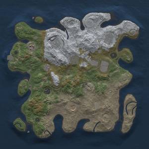 Thumbnail Rust Map: Procedural Map, Size: 3544, Seed: 1, 14 Monuments