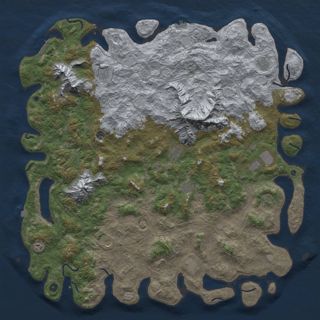 Rust Map: Procedural Map, Size: 6000, Seed: 4090, 19 Monuments