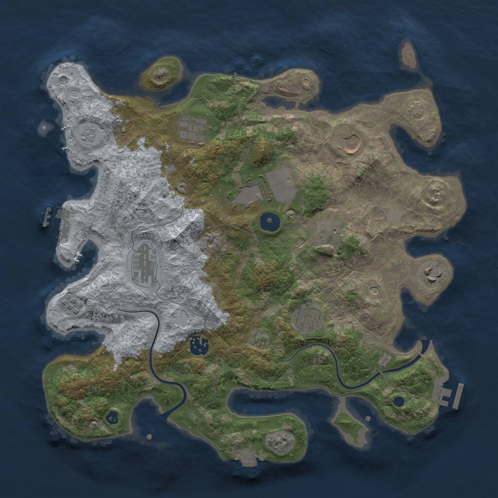 Rust Map: Procedural Map, Size: 3800, Seed: 99034936, 15 Monuments