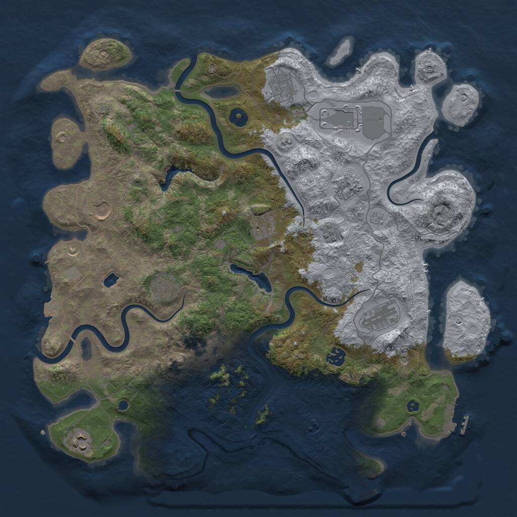 Rust Map: Procedural Map, Size: 4200, Seed: 3665, 17 Monuments