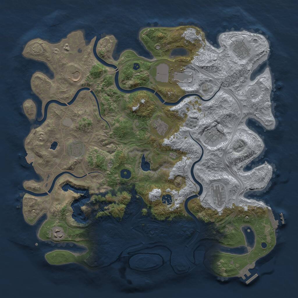 Rust Map: Procedural Map, Size: 4255, Seed: 69696, 16 Monuments