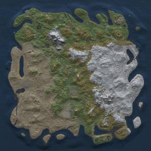 Thumbnail Rust Map: Procedural Map, Size: 5000, Seed: 657898407, 19 Monuments