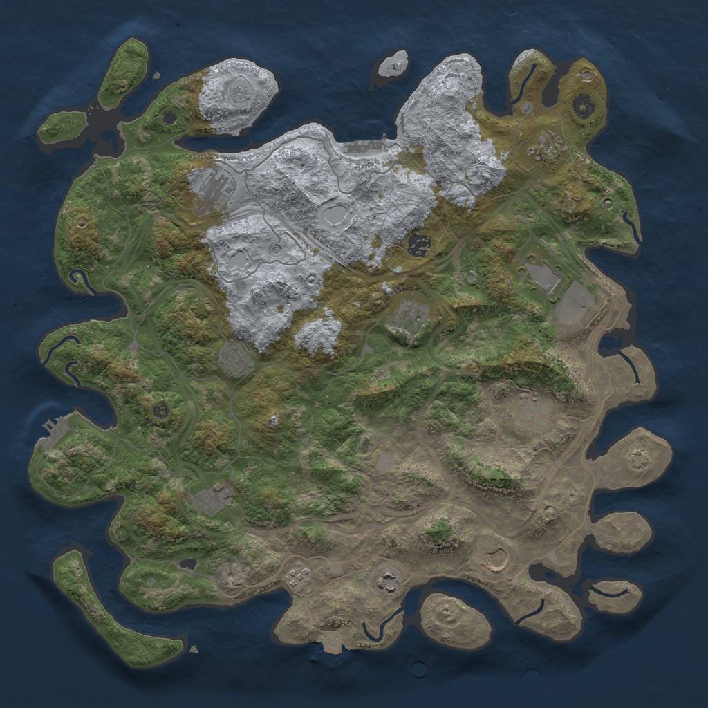 Rust Map: Procedural Map, Size: 4500, Seed: 23345566, 19 Monuments