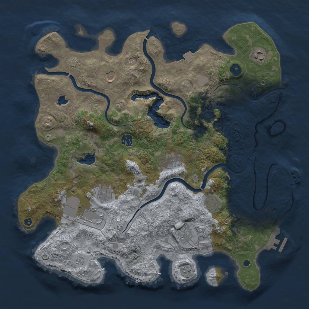 Rust Map: Procedural Map, Size: 4000, Seed: 2096523050, 15 Monuments