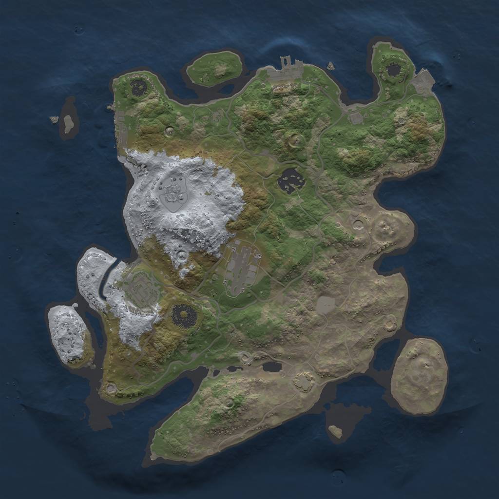 Rust Map: Procedural Map, Size: 3000, Seed: 59642452, 11 Monuments