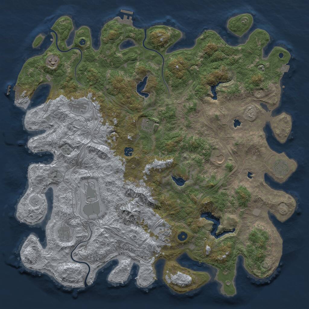 Rust Map: Procedural Map, Size: 5000, Seed: 1110423, 16 Monuments