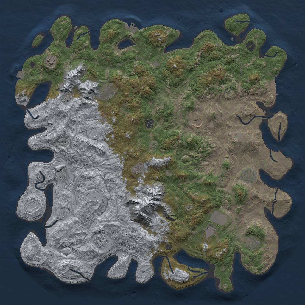 Rust Map: Procedural Map, Size: 5000, Seed: 1110423, 19 Monuments