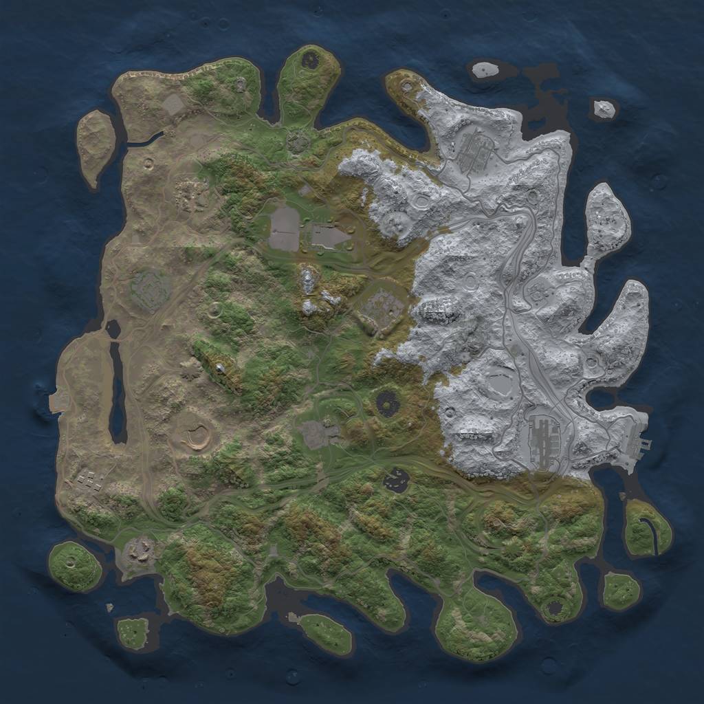 Rust Map: Procedural Map, Size: 4250, Seed: 1855566903, 18 Monuments