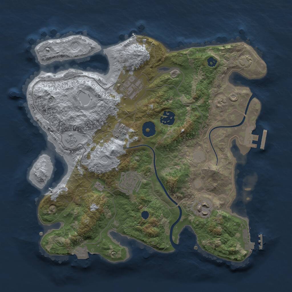 Rust Map: Procedural Map, Size: 3000, Seed: 1679402, 10 Monuments