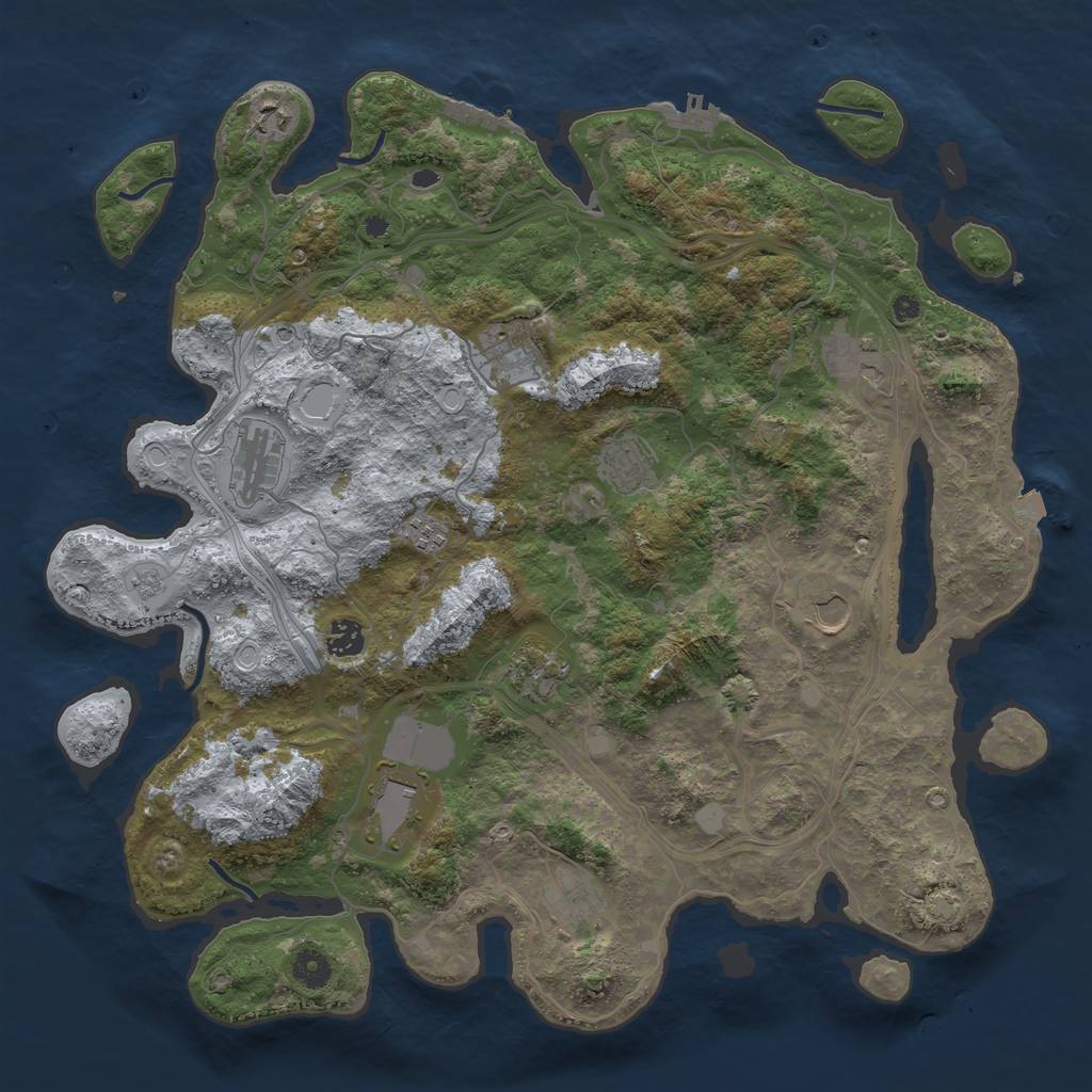 Rust Map: Procedural Map, Size: 4250, Seed: 285616980, 19 Monuments