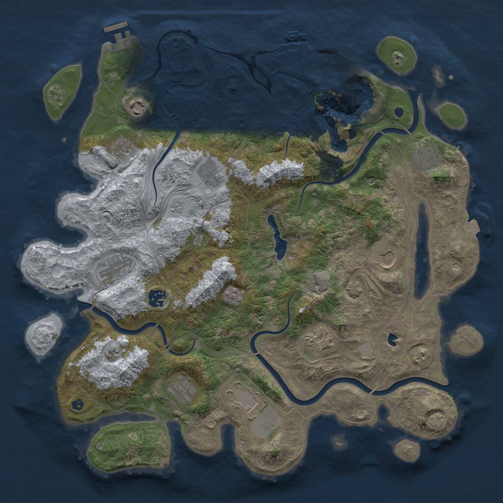 Rust Map: Procedural Map, Size: 4250, Seed: 285616980, 17 Monuments