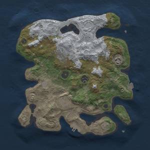 Thumbnail Rust Map: Procedural Map, Size: 3000, Seed: 1733827915, 11 Monuments