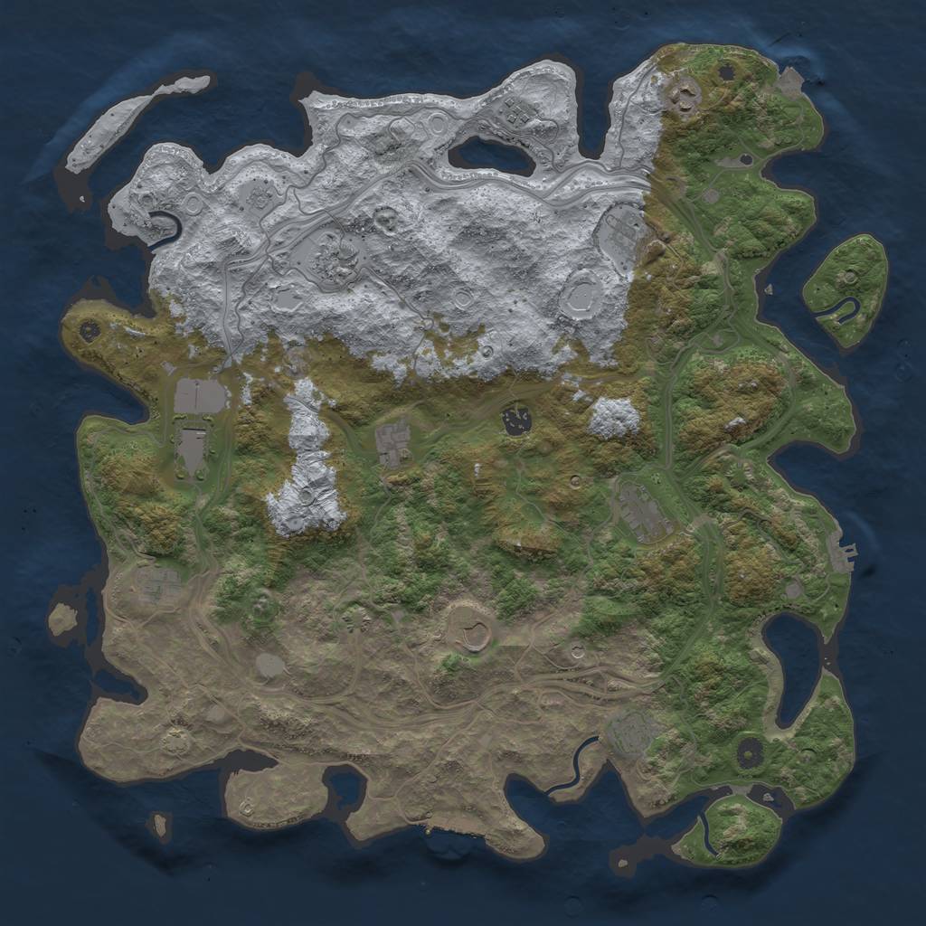 Rust Map: Procedural Map, Size: 4700, Seed: 449255091, 19 Monuments