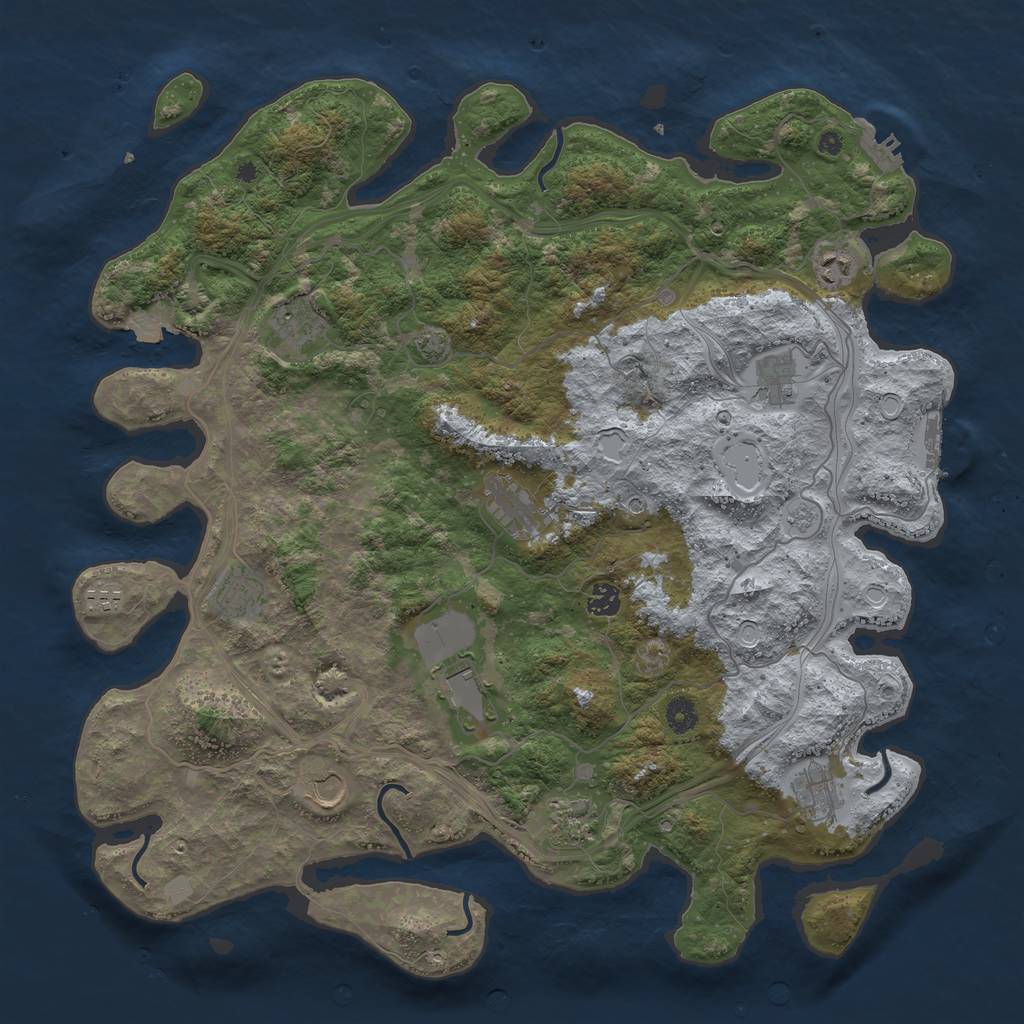 Rust Map: Procedural Map, Size: 4500, Seed: 475629151, 19 Monuments