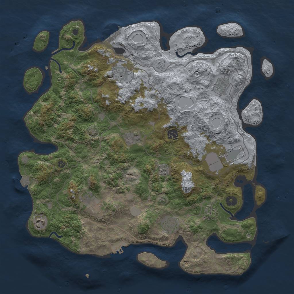 Rust Map: Procedural Map, Size: 4000, Seed: 10109760, 18 Monuments