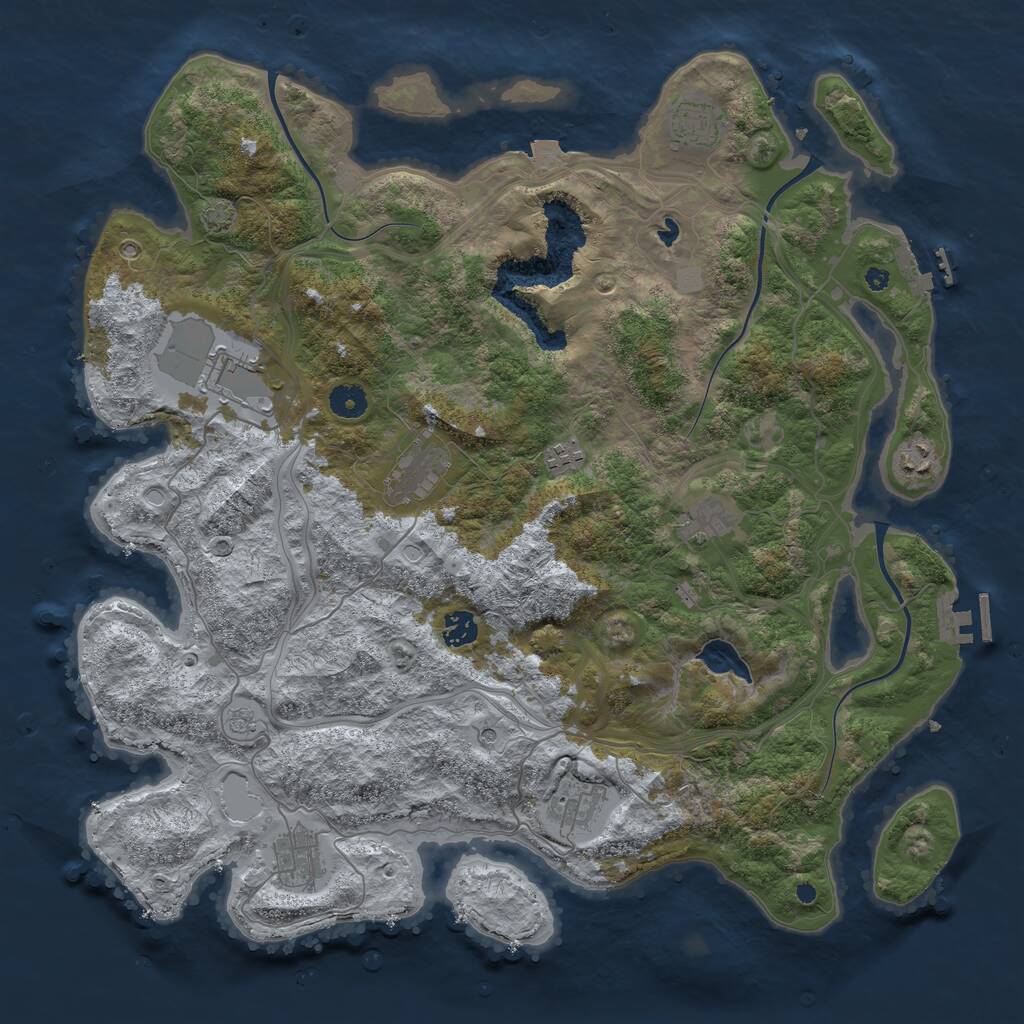 Rust Map: Procedural Map, Size: 4250, Seed: 1947337107, 15 Monuments