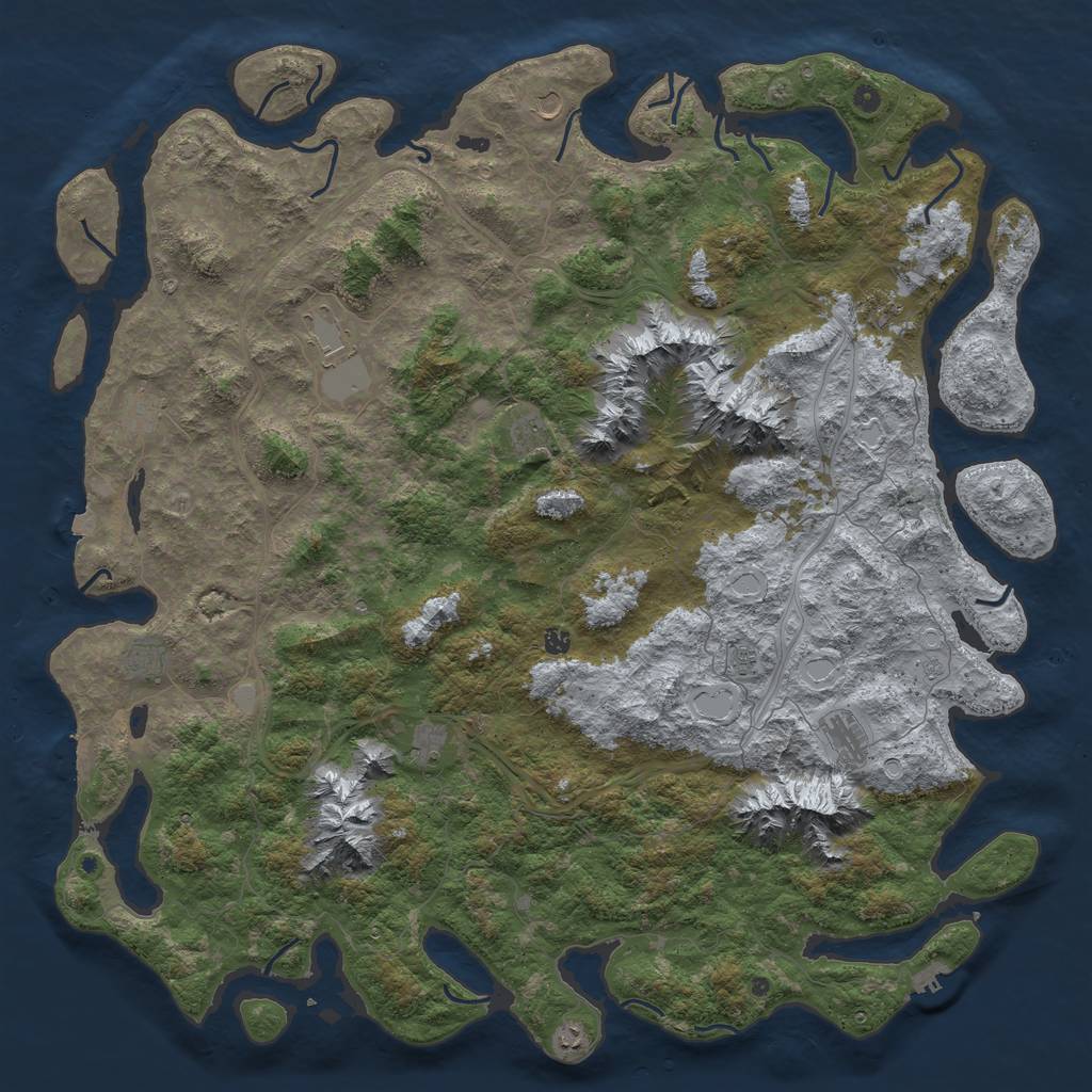 Rust Map: Procedural Map, Size: 6000, Seed: 1429440344, 19 Monuments